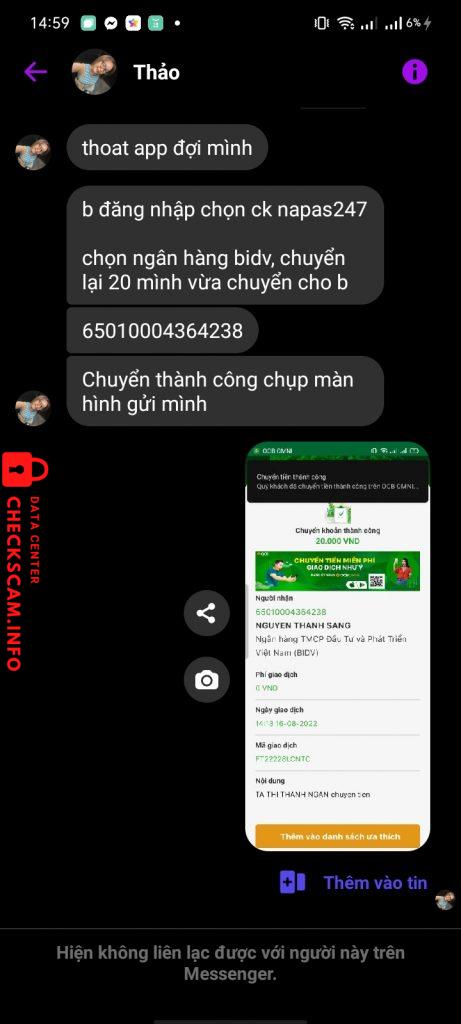 Bewijs tegen NGUYEN THANH SANG
