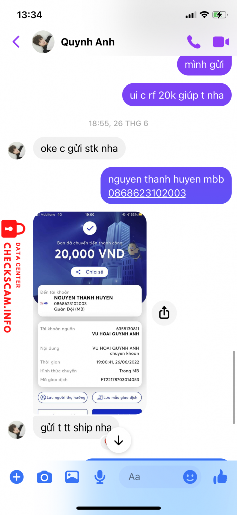 Bewijs tegen Vu Hoai Quynh Anh