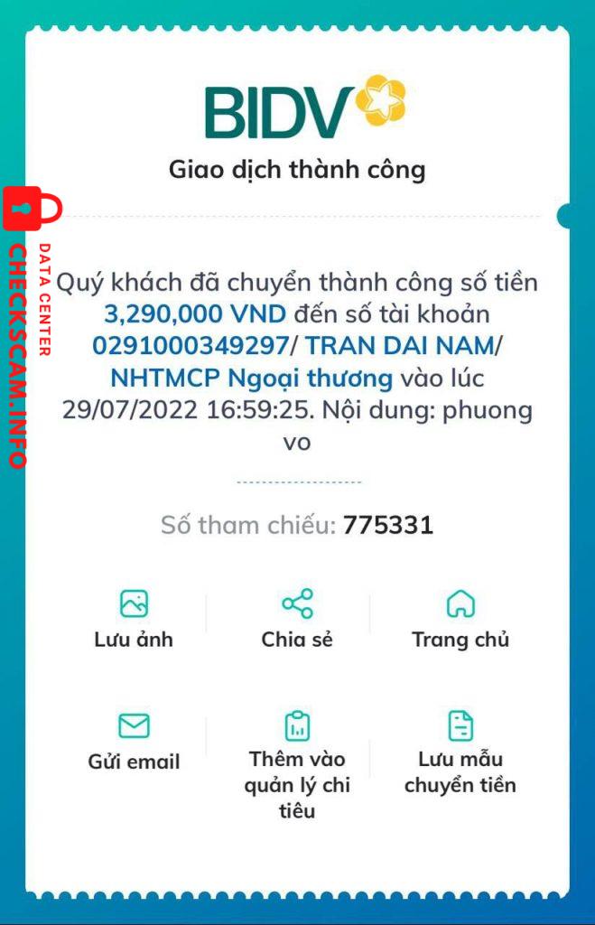 Bewijs tegen TRAN DAI NAM