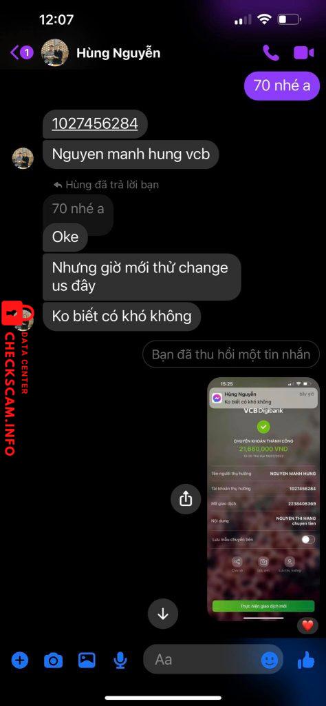 Bewijs tegen NGUYỄN MẠNH HÙNG