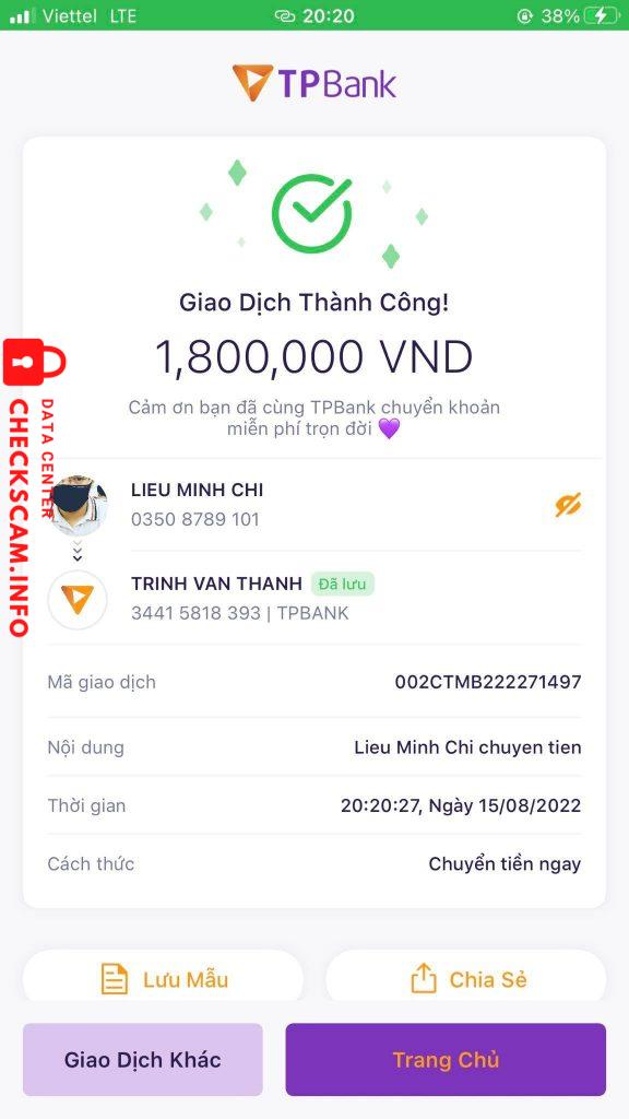 Preuves contre Trinh Van Thanh
