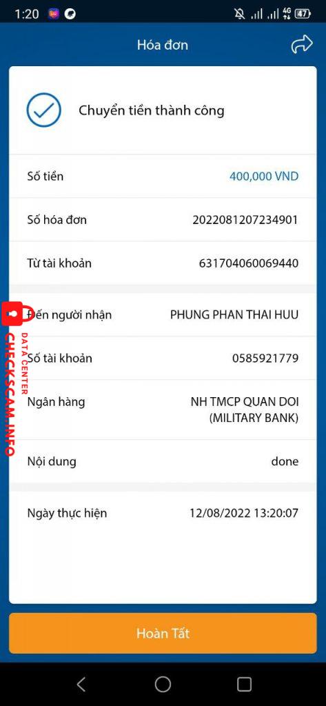 Preuves contre phung phan thai huu
