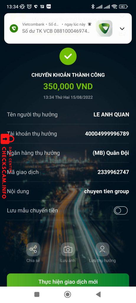 Preuves contre Lê Anh Quân