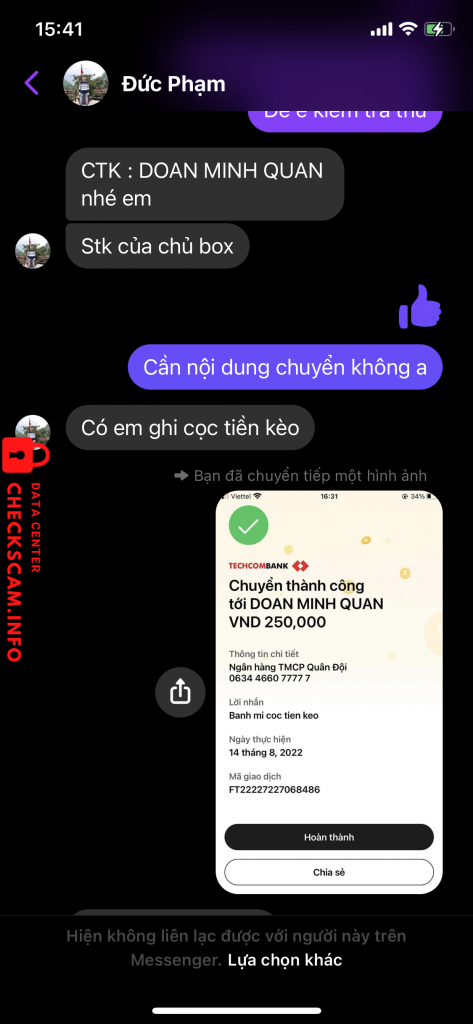 Preuves contre Đoàn minh quân