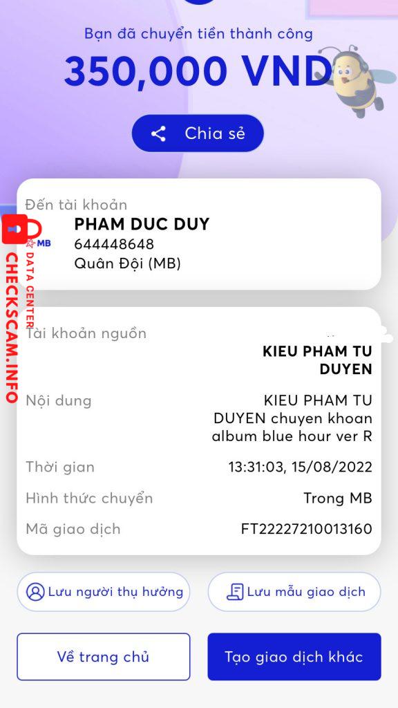 Preuves contre Pham Duc Duy