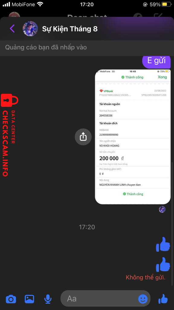 Preuves contre Vo hoang khoi