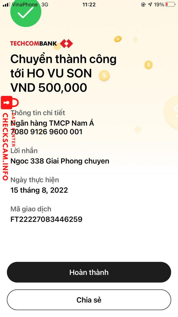 Preuves contre Ho Vu Son