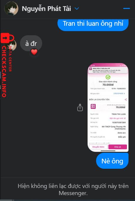 Preuves contre Tran Thi Luan