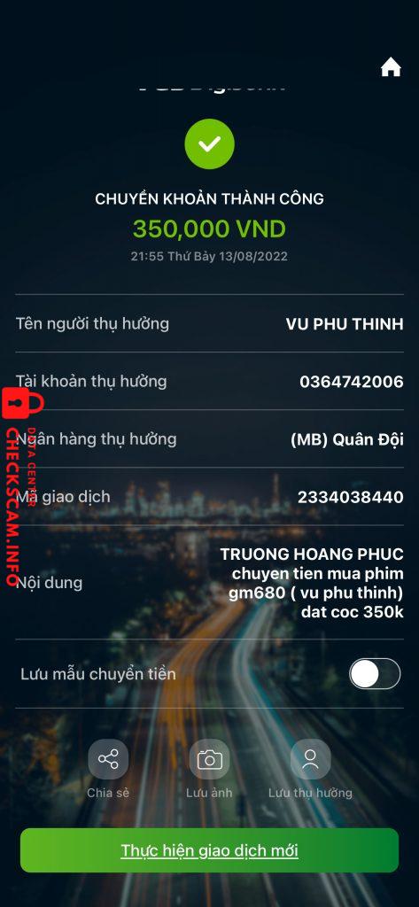 Bewijs tegen Vu phu thinh