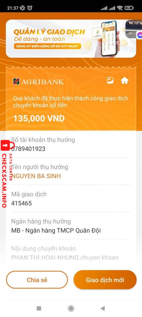 Preuves contre Nguyễn Bá Sinh