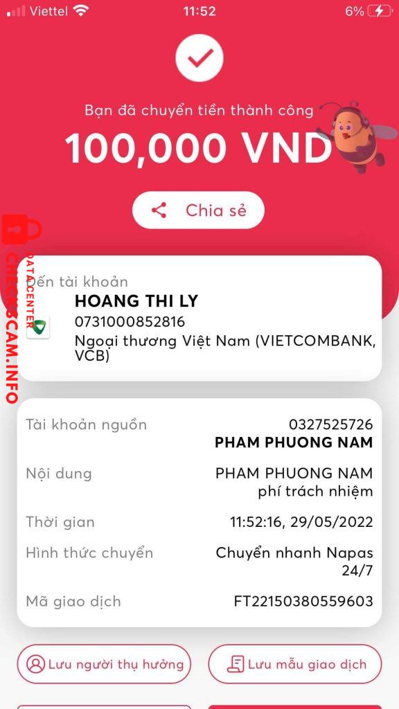 针对的证据 Hoàng Thị Ly