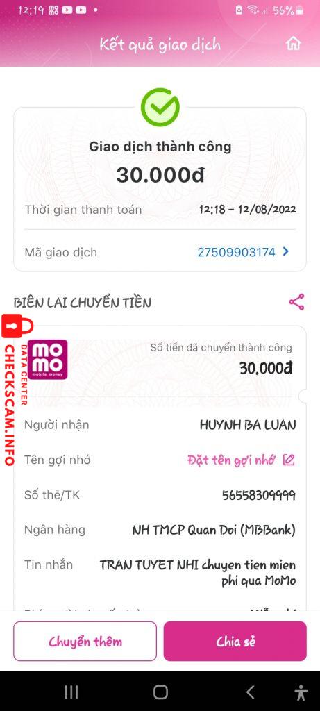 针对的证据 HUYNH BA LUAN