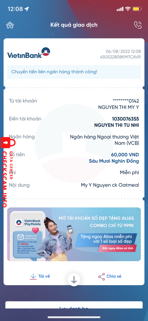 Ebidensya laban sa Nguyen Thi Tu Nhi