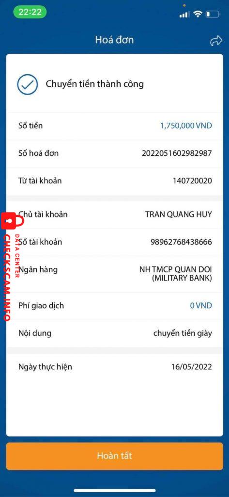 Ebidensya laban sa TRAN QUANG HUY