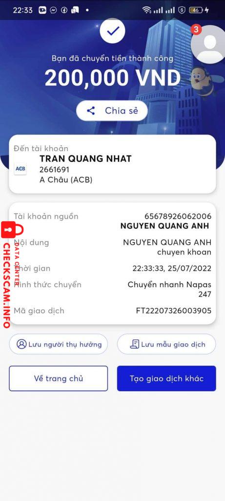 Ebidensya laban sa Trần Quang Nhật