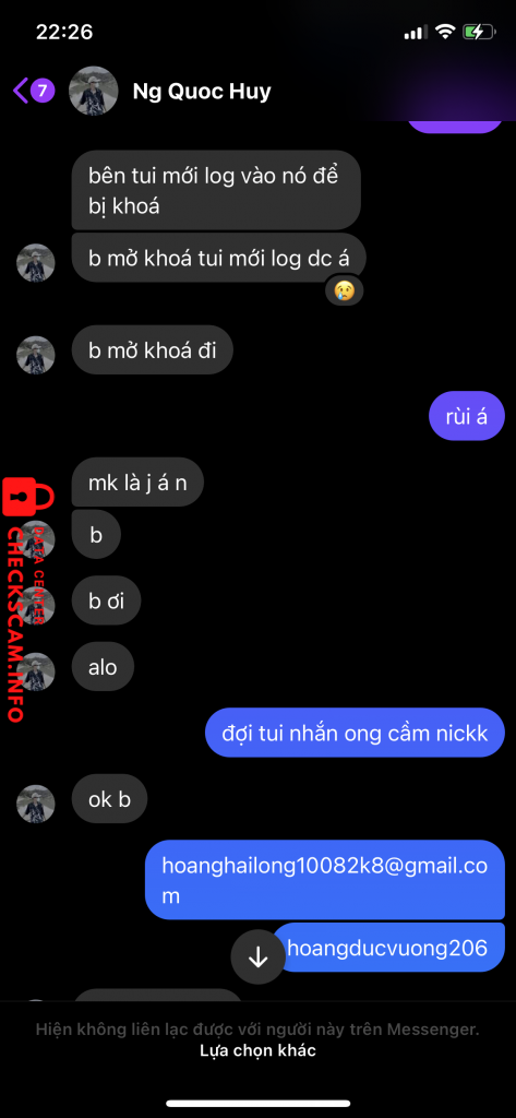 Ebidensya laban sa Nguyễn Quốc Huy