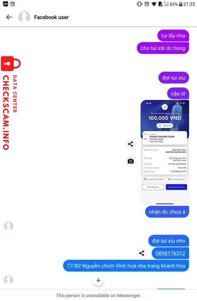 Ebidensya laban sa Hoàng Phương Oanh