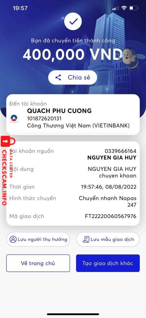 Ebidensya laban sa QUACH PHU CUONG