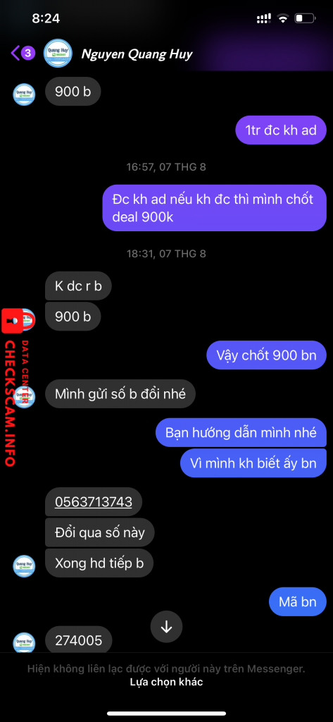 Ebidensya laban sa Nguyen Quang Huy