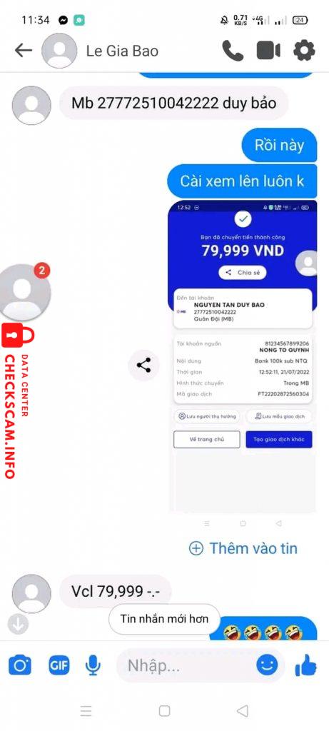 Ebidensya laban sa Lê Gia Bảo