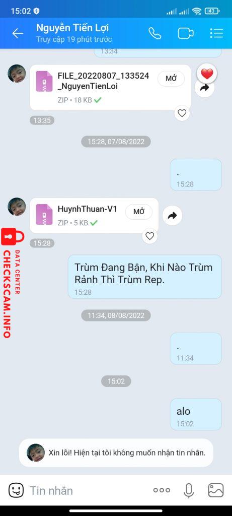 Ebidensya laban sa Nguyễn Tiến Lợi