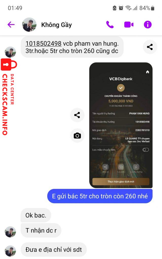 Ebidensya laban sa PHAM VAN HUNG