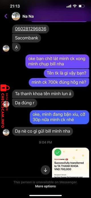 Ebidensya laban sa Ta Thanh Khoa