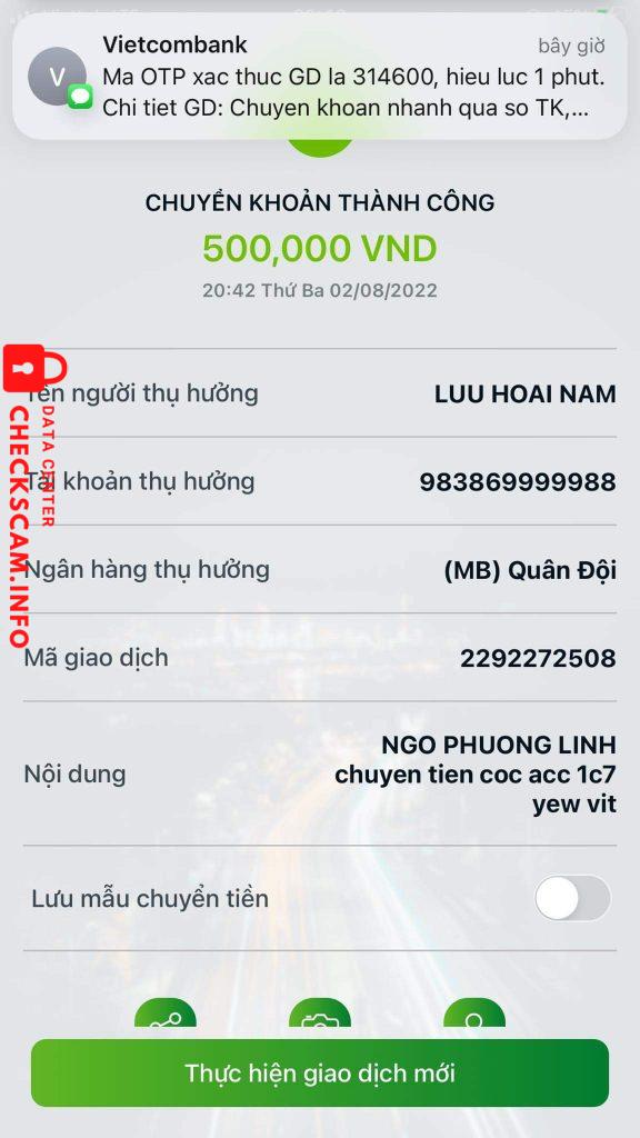 Ebidensya laban sa LUU HOAI NAM