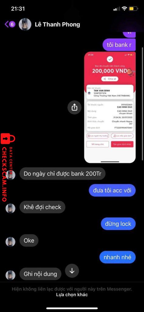 Ebidensya laban sa Lê Thanh Phong