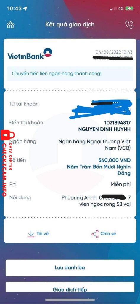 Ebidensya laban sa NGUYEN DINH HUYNH