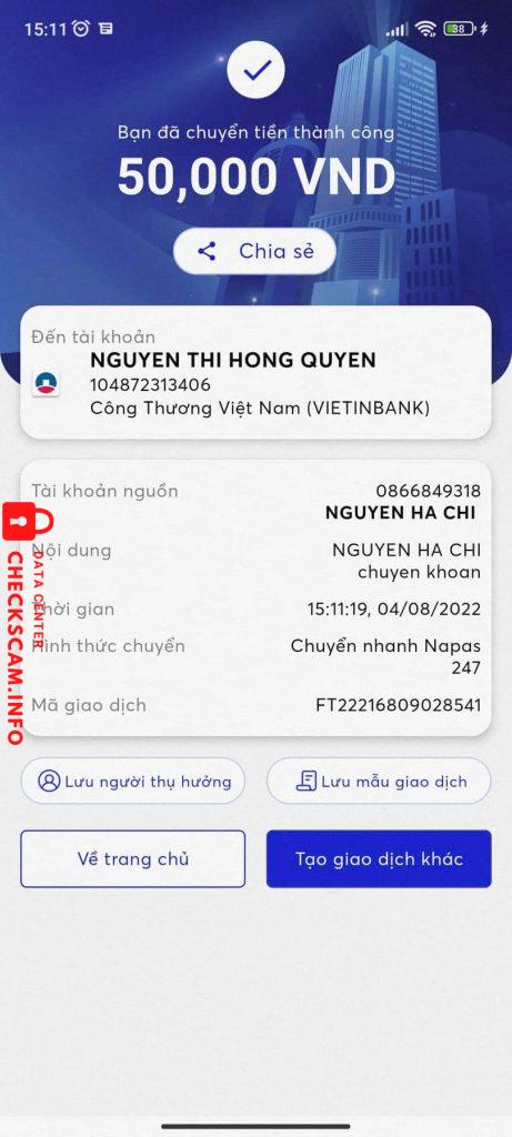 Ebidensya laban sa Nguyễn thị hồng quyên ( giáng vân)