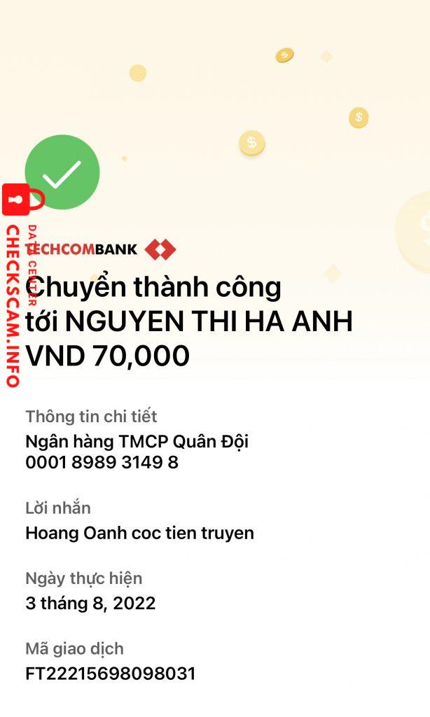 Ebidensya laban sa Nguyen Thi Ha Anh