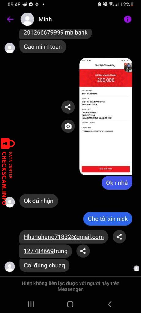 Ebidensya laban sa CAO MINH TOAN