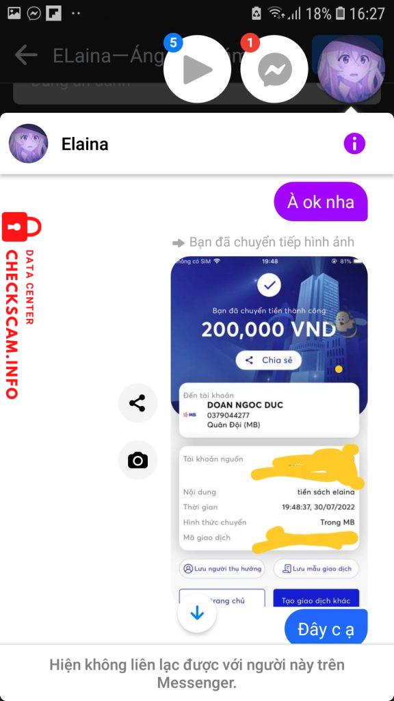 Ebidensya laban sa Elaina Tempest