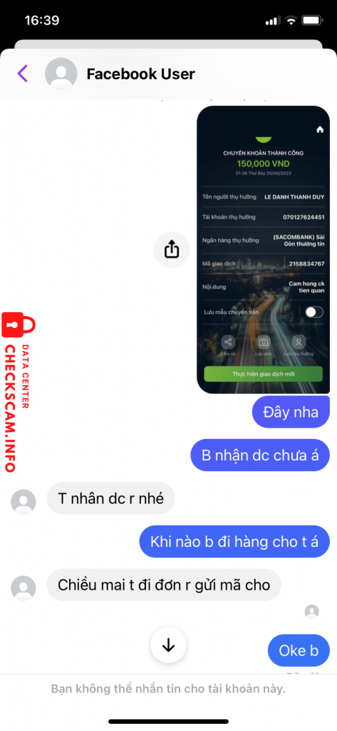 Preuves contre Le Danh Thanh Duy