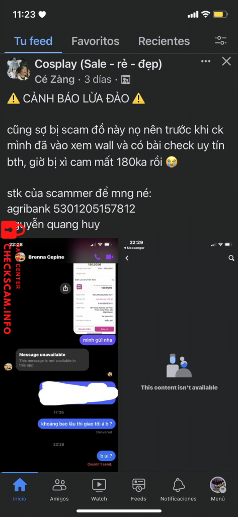 Ebidensya laban sa Nguyễn Quang Huy