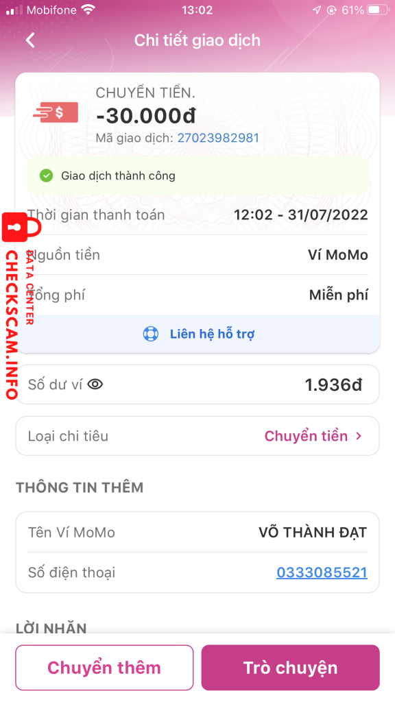 Ebidensya laban sa Võ Thành Đạt