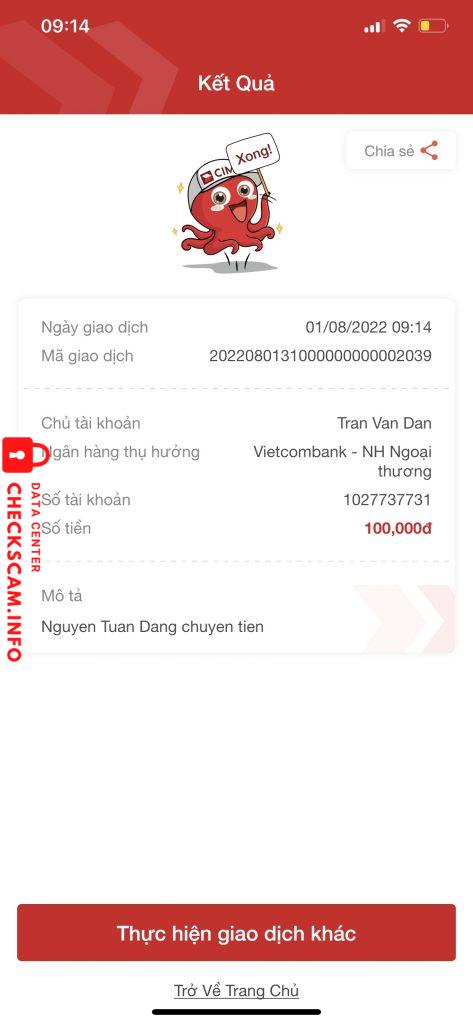 Ebidensya laban sa Trần Văn Đán