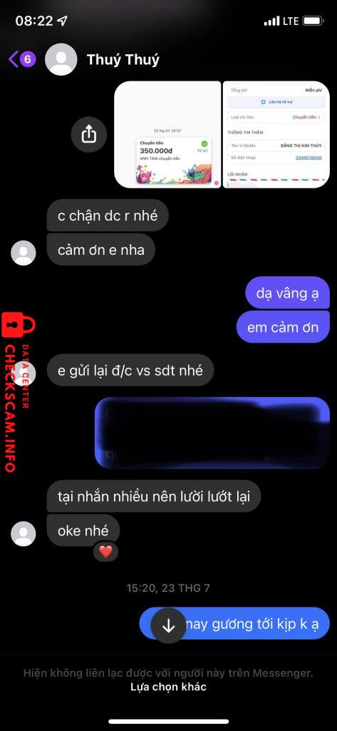 Preuves contre Dang Thi Kim Thuy