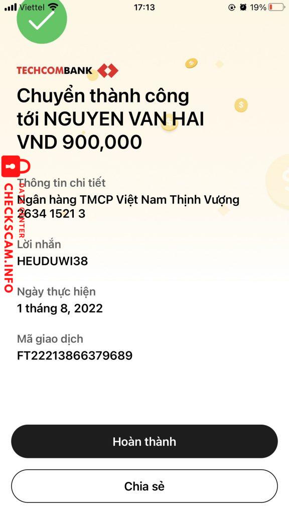 Preuves contre Nguyen Van Hai