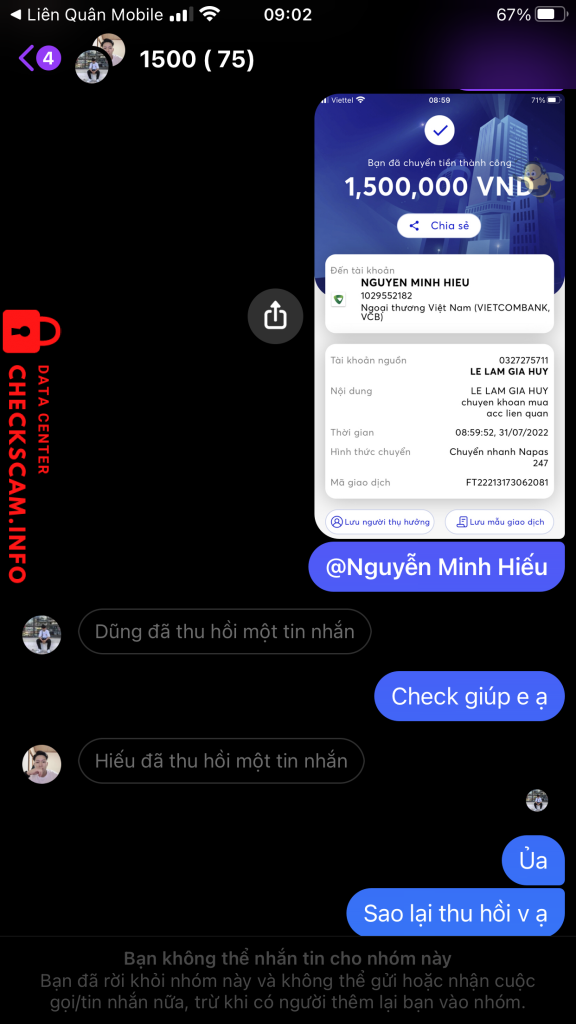 Ebidensya laban sa Nguyen Minh Hiêu