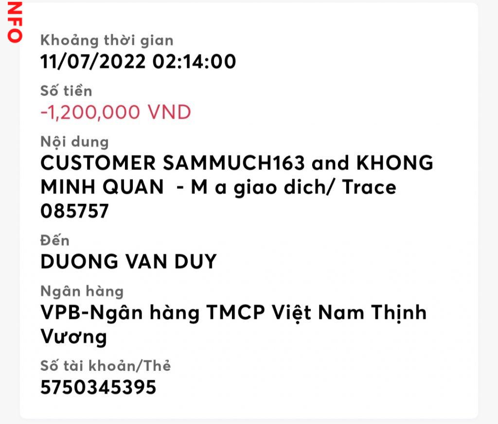 Ebidensya laban sa DUONG VAN HUY