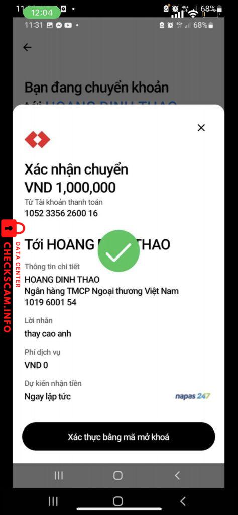 Ebidensya laban sa Hoang Dinh Thao