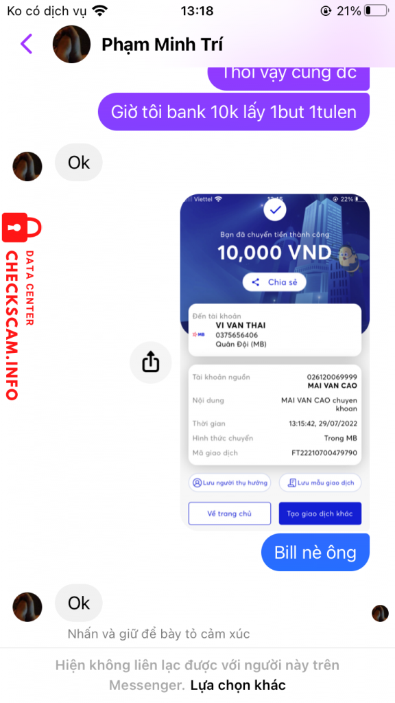 Preuves contre Vi Van thai