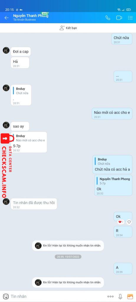 Ebidensya laban sa Nguyễn Thanh Phong