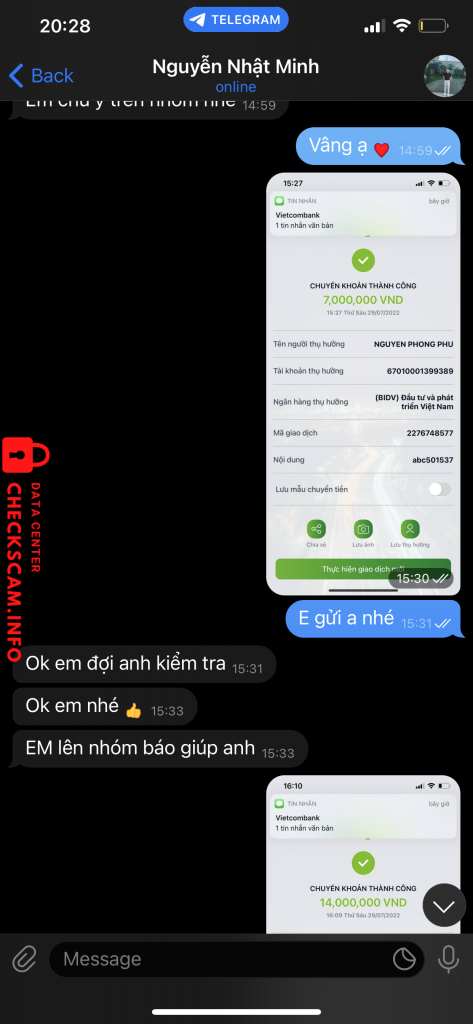 Доказательства против Nguyen phong phu