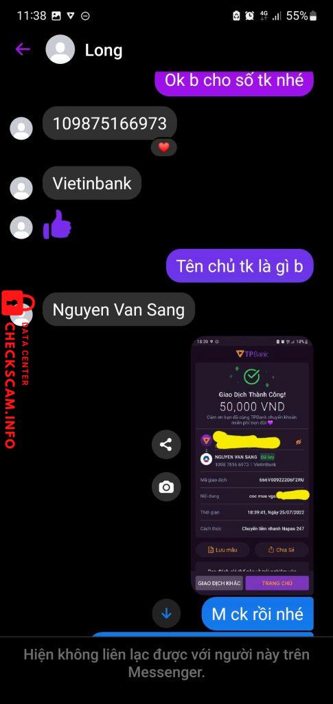 Доказательства против Nguyễn Văn Sang