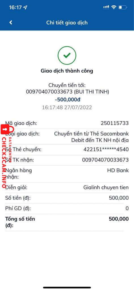 针对的证据 Bui Thi Tinh