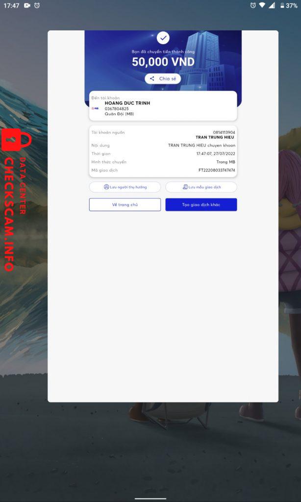 针对的证据 HOANG DUC TRINH