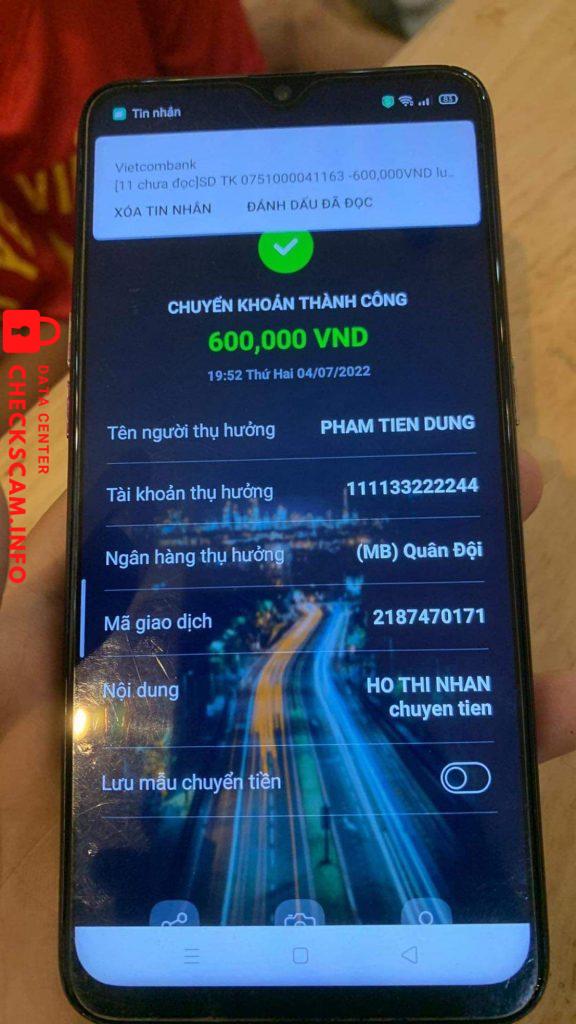 Ebidensya laban sa PHAM TIEN DUNG